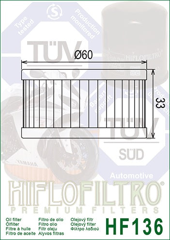 Ölfilter HIFLOFILTRO HF136