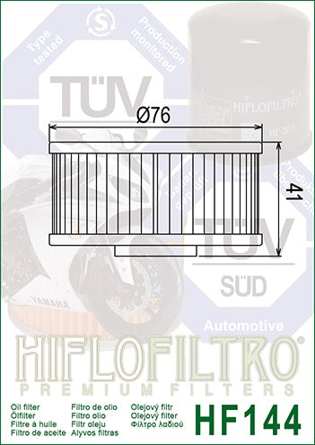 Ölfilter HIFLOFILTRO HF144 für Yamaha