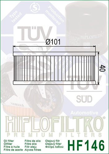 Ölfilter HIFLOFILTRO HF146 für Yamaha
