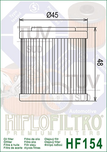 Ölfilter HIFLOFILTRO HF154 für Husqvarna