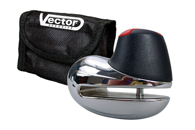 Mini Bremsscheibenschloss VECTOR Chrom Ø 6 mm mit Etui