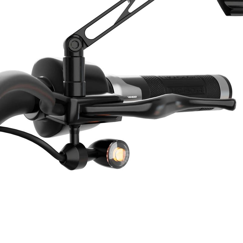 Blinkeradapter Paar Highsider Pro vorne, Schwarz, für Harley-Davidson Modelle