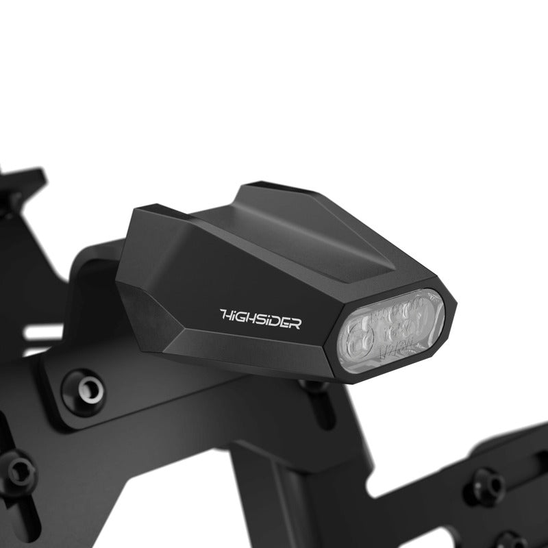 LED-Rücklicht Highsider Pro Split-V mit Kennzeichenleuchte, Schwarz, Glas Klar