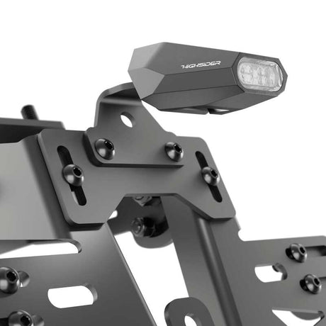 LED-Rücklicht Highsider Pro Split-V mit Kennzeichenleuchte, Schwarz, Glas Klar