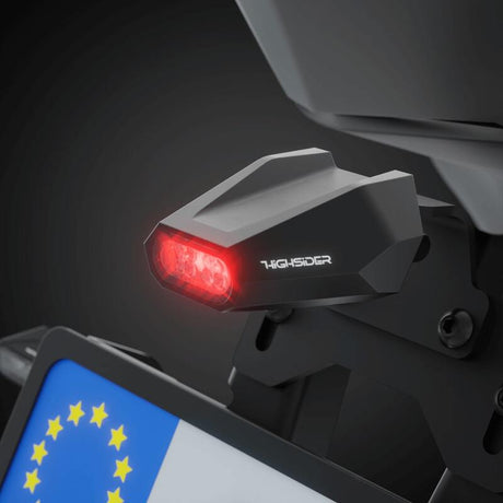 LED-Rücklicht Highsider Pro Split-V mit Kennzeichenleuchte, Schwarz, Glas Klar
