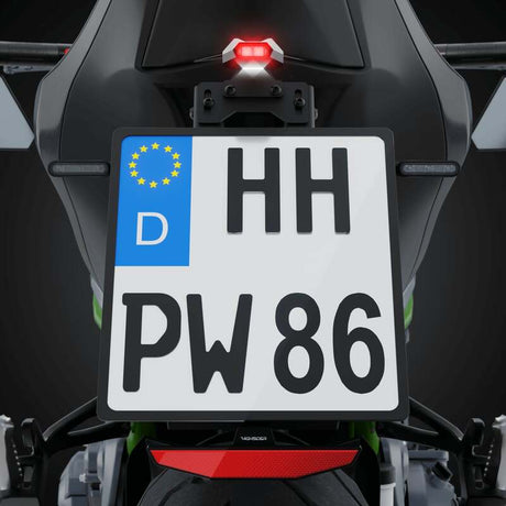 LED-Rücklicht Highsider Pro Split-V mit Kennzeichenleuchte, Schwarz, Glas Klar