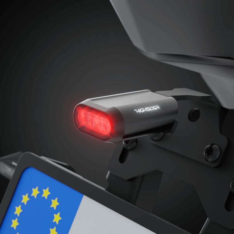 LED-Rücklicht Highsider Pro Split-RS mit Kennzeichenleuchte, Schwarz, Glas Klar