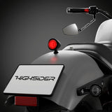 LED-Rücklicht Highsider Pro Akron-X, Mattschwarz, Glas Klar, E-geprüft, Ø 39 mm