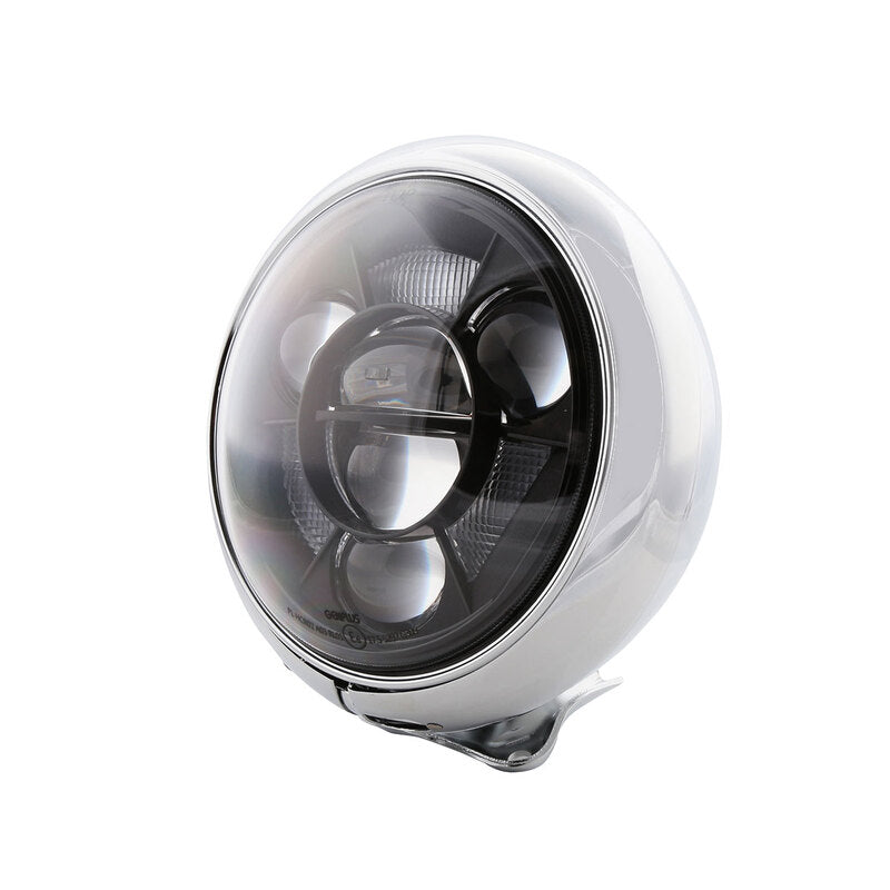 LED-Scheinwerfer 7 Zoll Highsider Pro HD-Style Typ 11, Chrom, HD Aufnahme