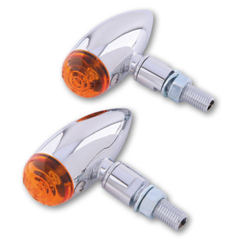 Blinker Highsider Smart Micro-Bullet, Chrom, Glas Orange, E-geprüft, 12V/21W