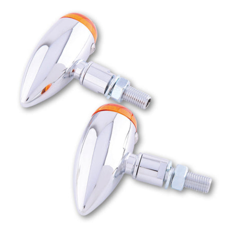 Blinker Highsider Smart Micro-Bullet, Chrom, Glas Orange, E-geprüft, 12V/21W