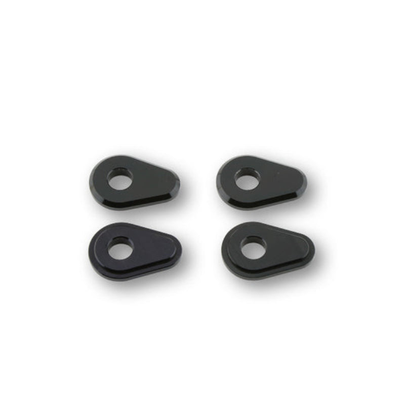 Blinker Montageplatten Highsider Smart schwarz, Alu, 38x26 mm, Ø 10 mm, Yamaha