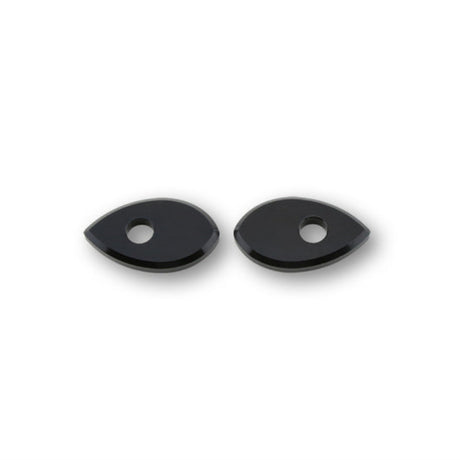 Blinker Montageplatten Highsider Smart schwarz, Alu, 50x29 mm, Ø 10 mm, Honda