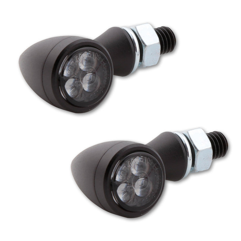 LED Blinker HIGHSIDER Smart Sixteen-Bullet, Schwarz, Getönt, E-geprüft