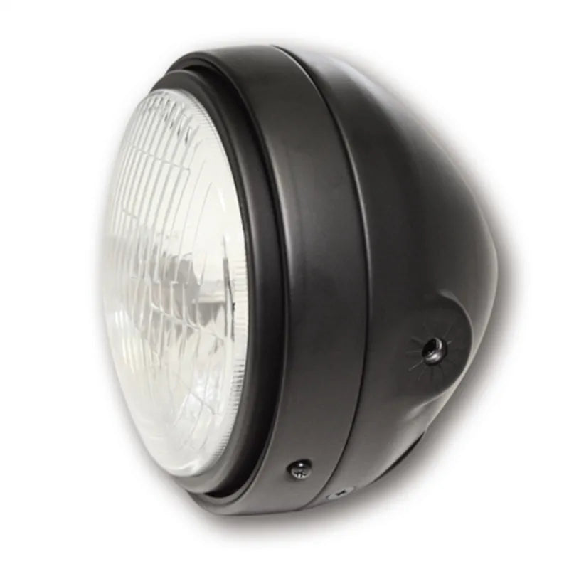 Hauptscheinwerfer 5 3/4 Zoll Highsider Smart, Mattschwarz, Seitlich, E-geprüft