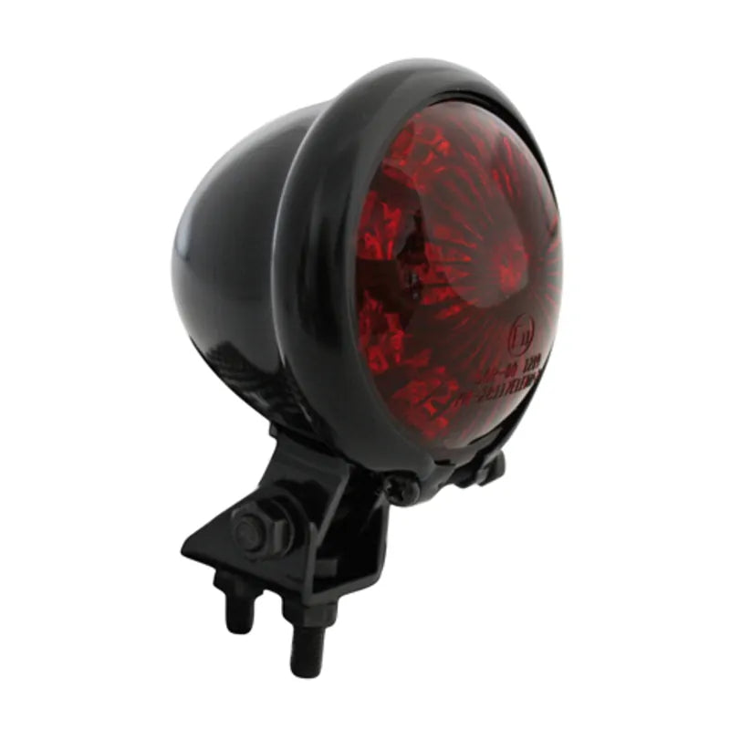 LED-Rücklicht Highsider Smart Bates Style, Schwarz, Glas Rot, E-geprüft, Ø 57 mm