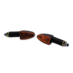 Blinker Highsider Smart Arrow lang, Schwarz, Glas Orange, E-geprüft, 12V/21W