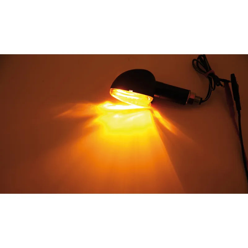 Blinker Highsider Smart Arrow lang, Schwarz, Glas Orange, E-geprüft, 12V/21W