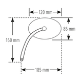 Lenkerspiegel Highsider Smart Straight, Schwarz, Alu & ABS, E-geprüft, M10