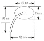 Lenkerspiegel Highsider Smart Straight-XL, Schwarz, Alu & ABS, E-geprüft, M10