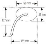 Lenkerspiegel Highsider Smart Straight-XL, Schwarz, Alu & ABS, E-geprüft, M10