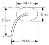 Lenkerspiegel Highsider Smart Circula-S, Schwarz, Alu & ABS, E-geprüft, M10