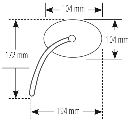 Lenkerspiegel Highsider Smart Circula-S, Schwarz, Alu & ABS, E-geprüft, M10