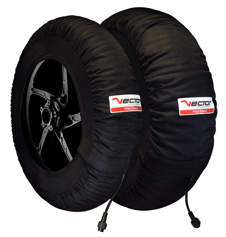 Reifenwärmer Set VECTOR PRO-TRACK bis 99 º 17 Zoll Vorne 120 Hinten 165