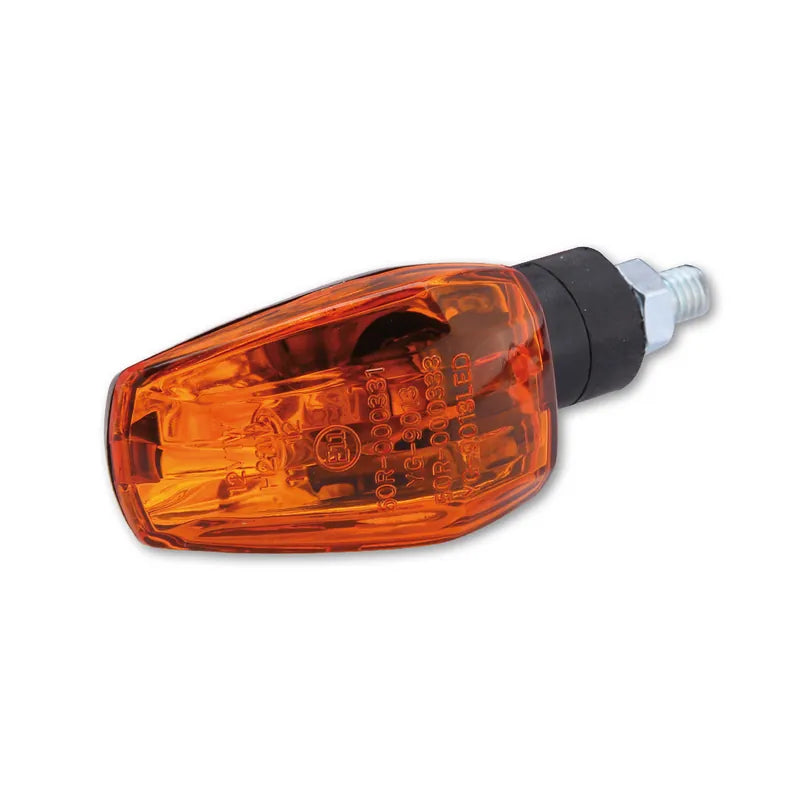 Blinker Highsider Smart Imola 1 kurz, Schwarz, Glas Orange, E-geprüft, 12V/21W