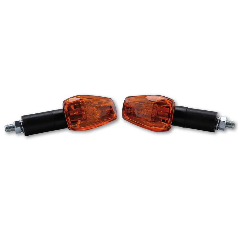 Blinker Highsider Smart Imola 1 lang, Schwarz, Glas Orange, E-geprüft, 12V/21W