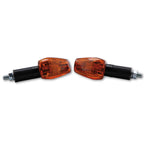 Blinker Highsider Smart Imola 1 lang, Schwarz, Glas Orange, E-geprüft, 12V/21W