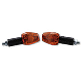 Blinker Highsider Smart Imola 1 lang, Schwarz, Glas Orange, E-geprüft, 12V/21W