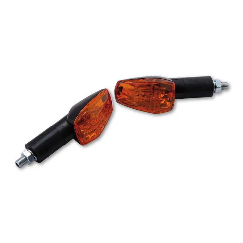 Blinker Highsider Smart Imola 1 lang, Schwarz, Glas Orange, E-geprüft, 12V/21W