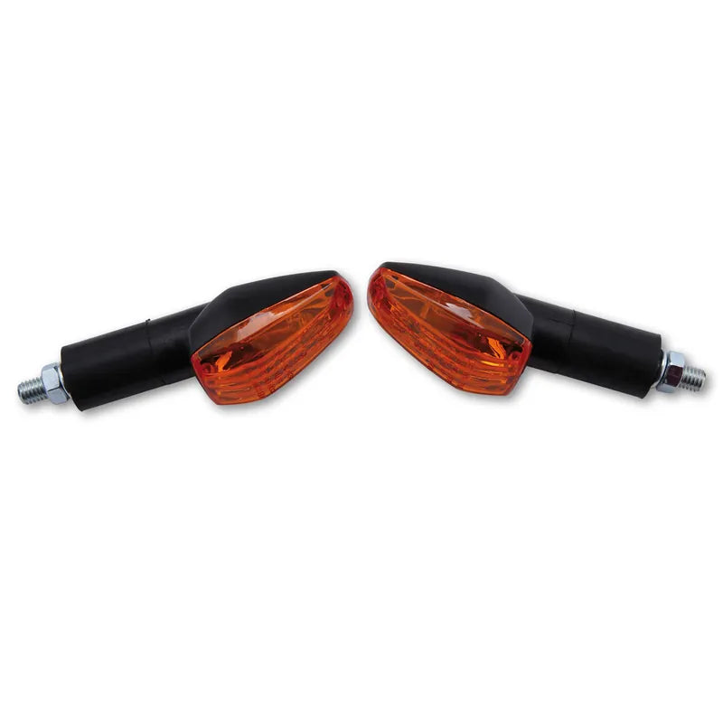 Blinker Highsider Smart Imola 1 lang, Schwarz, Glas Orange, E-geprüft, 12V/21W