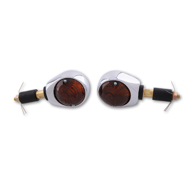Lenkerendenblinker Highsider Smart Ochsenaugen chrom, Glas Getönt, E-geprüft
