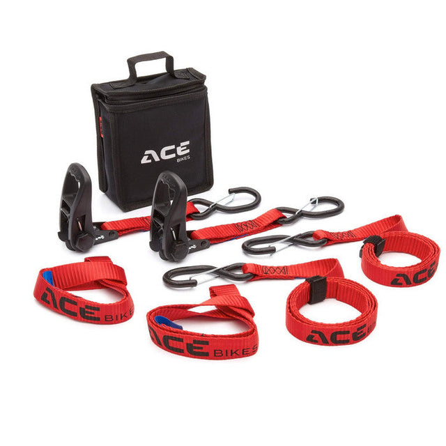 Spanngurtset ACEBIKES Ratchet Pro rot