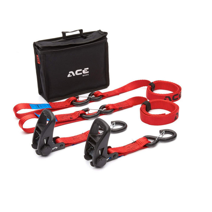 Spanngurtset ACEBIKES Ratchet Premium rot