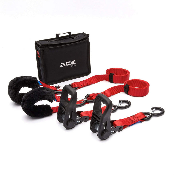 Spanngurtset ACEBIKES Ratchet Premium Deluxe rot