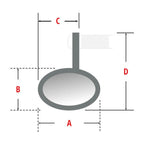 Abmessungen für Highsider Lenkerendenspiegel
