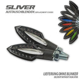 Austauschblenden für Progress-Line LED-Blinker Sliver, ABS glänzend