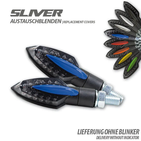 Austauschblenden für Progress-Line LED-Blinker Sliver, ABS glänzend