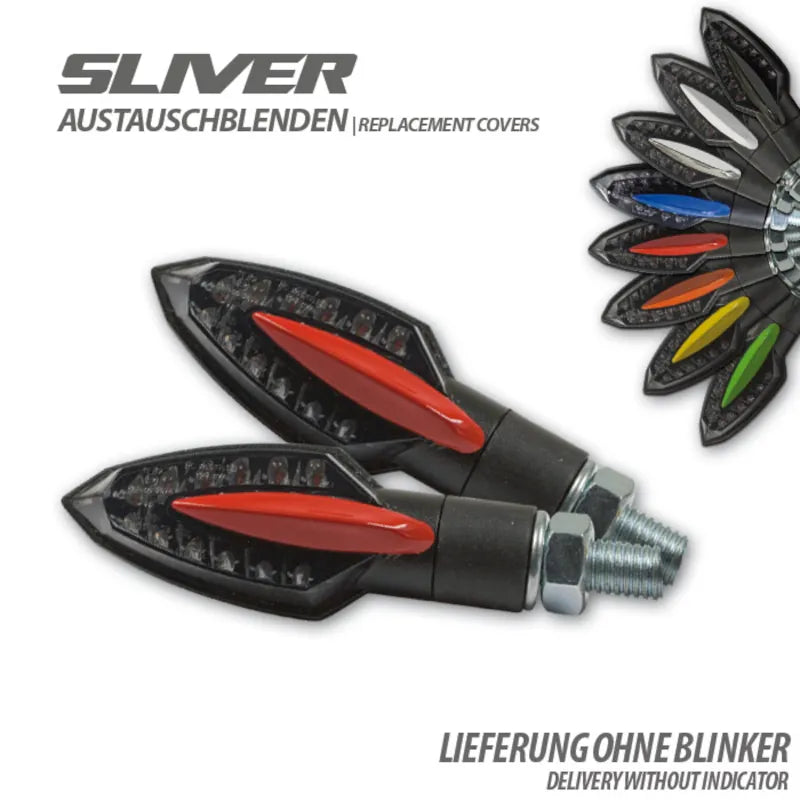 Austauschblenden für Progress-Line LED-Blinker Sliver, ABS glänzend