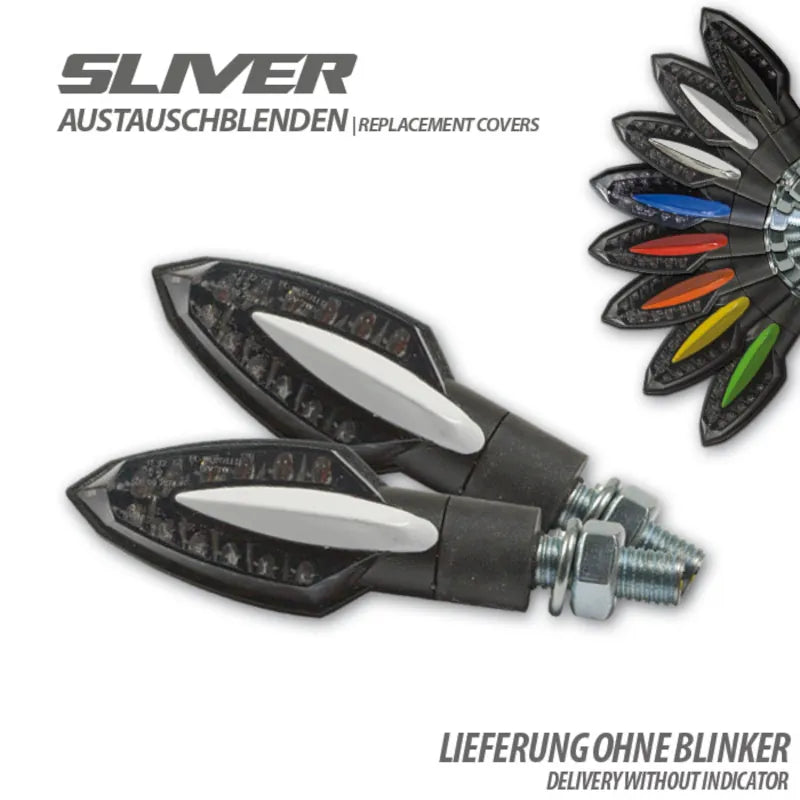 Austauschblenden für Progress-Line LED-Blinker Sliver, ABS glänzend