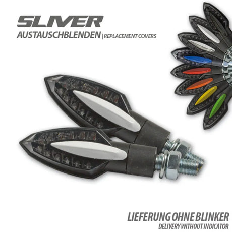Austauschblenden für Progress-Line LED-Blinker Sliver, ABS glänzend