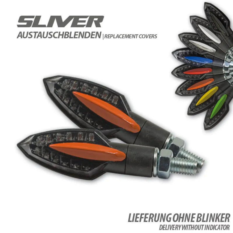 Austauschblenden für Progress-Line LED-Blinker Sliver, ABS glänzend