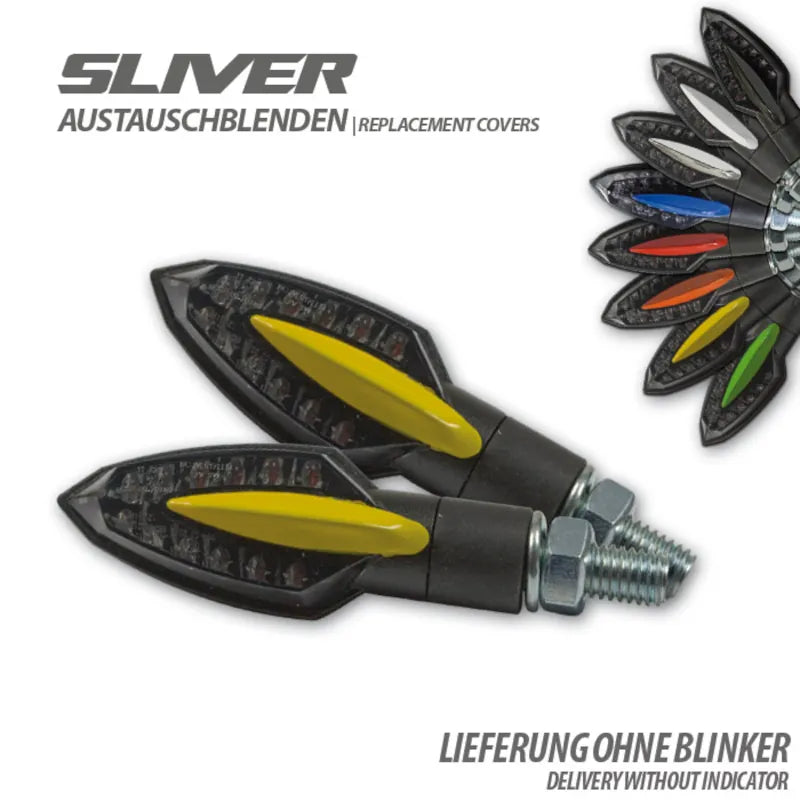Austauschblenden für Progress-Line LED-Blinker Sliver, ABS glänzend