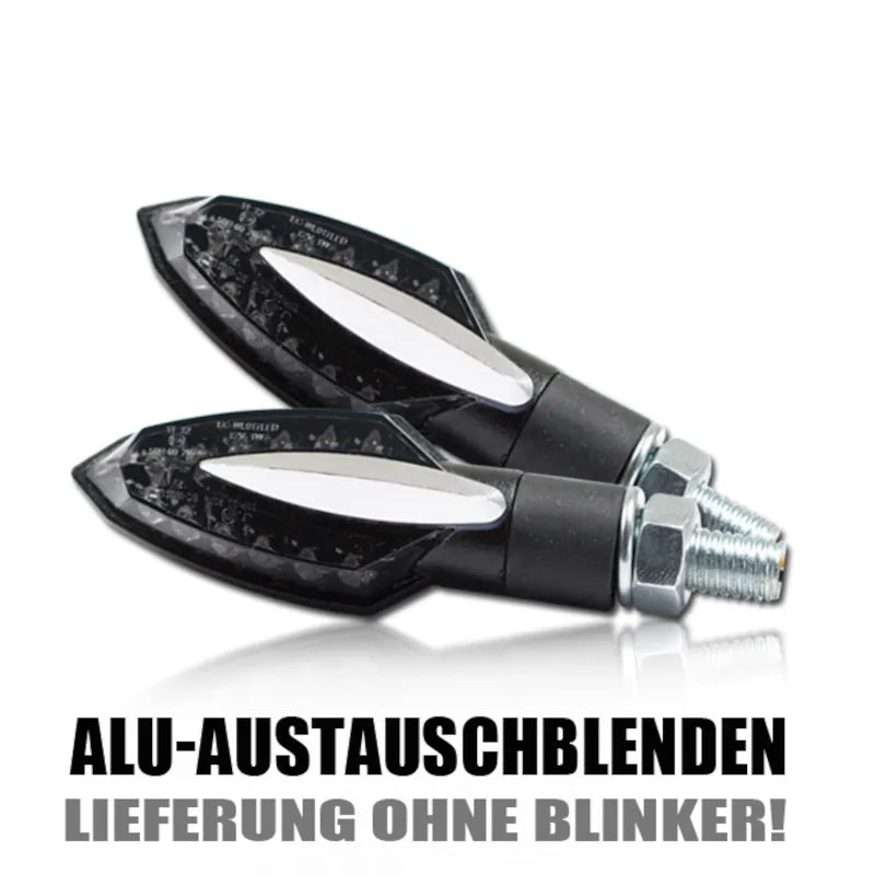 Austauschblenden für Progress-Line LED-Blinker Sliver, Aluminium eloxiert
