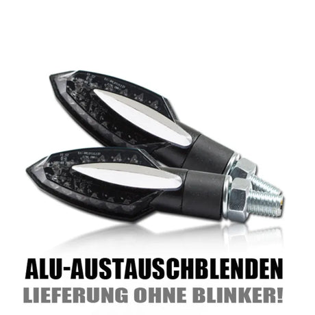 Austauschblenden für Progress-Line LED-Blinker Sliver, Aluminium eloxiert