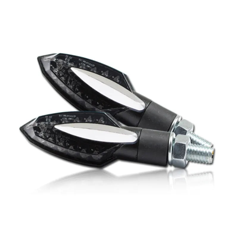 LED-Blinker Progress-Line Sliver schwarz, Getönt, E-geprüft, Blende Alu