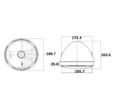 LED-Scheinwerfer HAWK, chrom, 7 Zoll, seitliche Befestigung